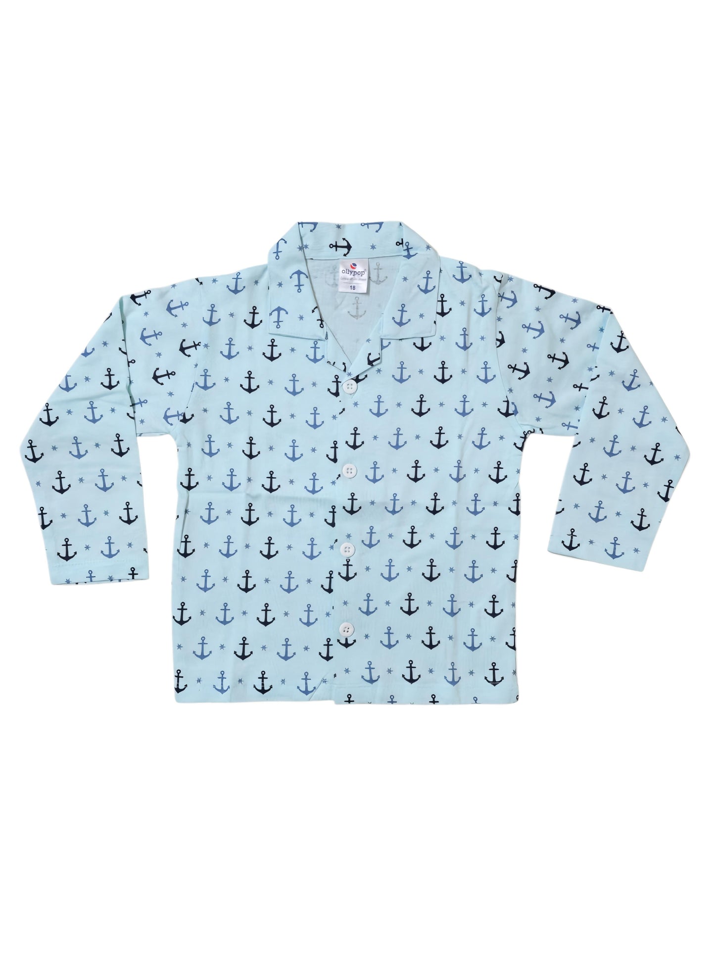 Boutique Girls Boys Pajamas Set Collared Long Sleeve Sleepwear