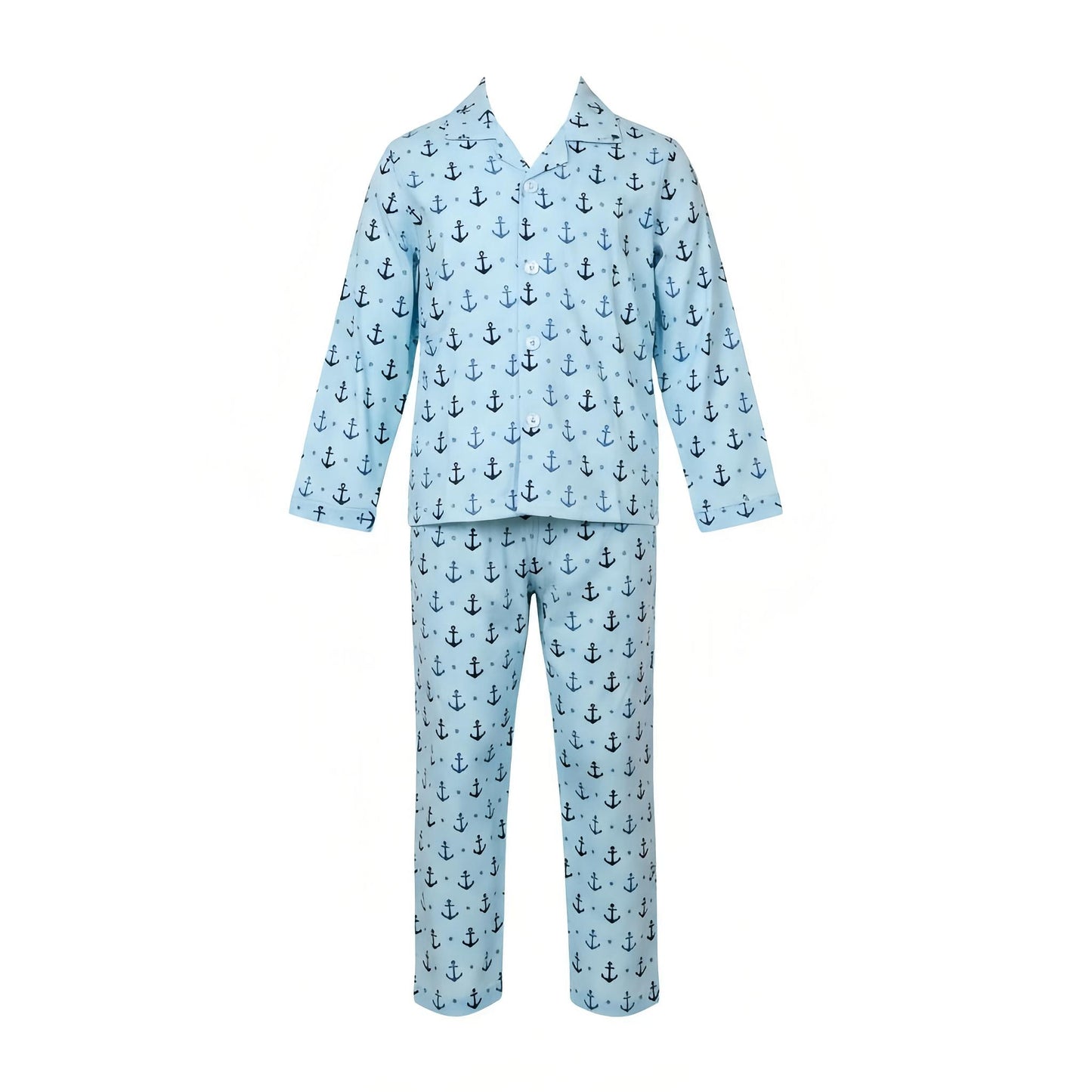 Boutique Girls Boys Pajamas Set Collared Long Sleeve Sleepwear