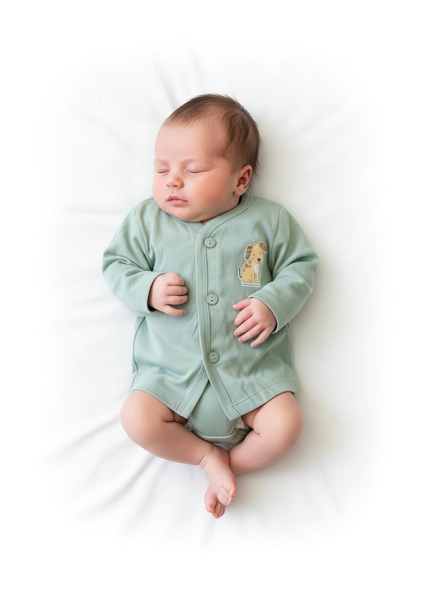 Baby Unisex Front Open Full Sleeves 100% Cotton T-Shirt ( 3 Pairs )