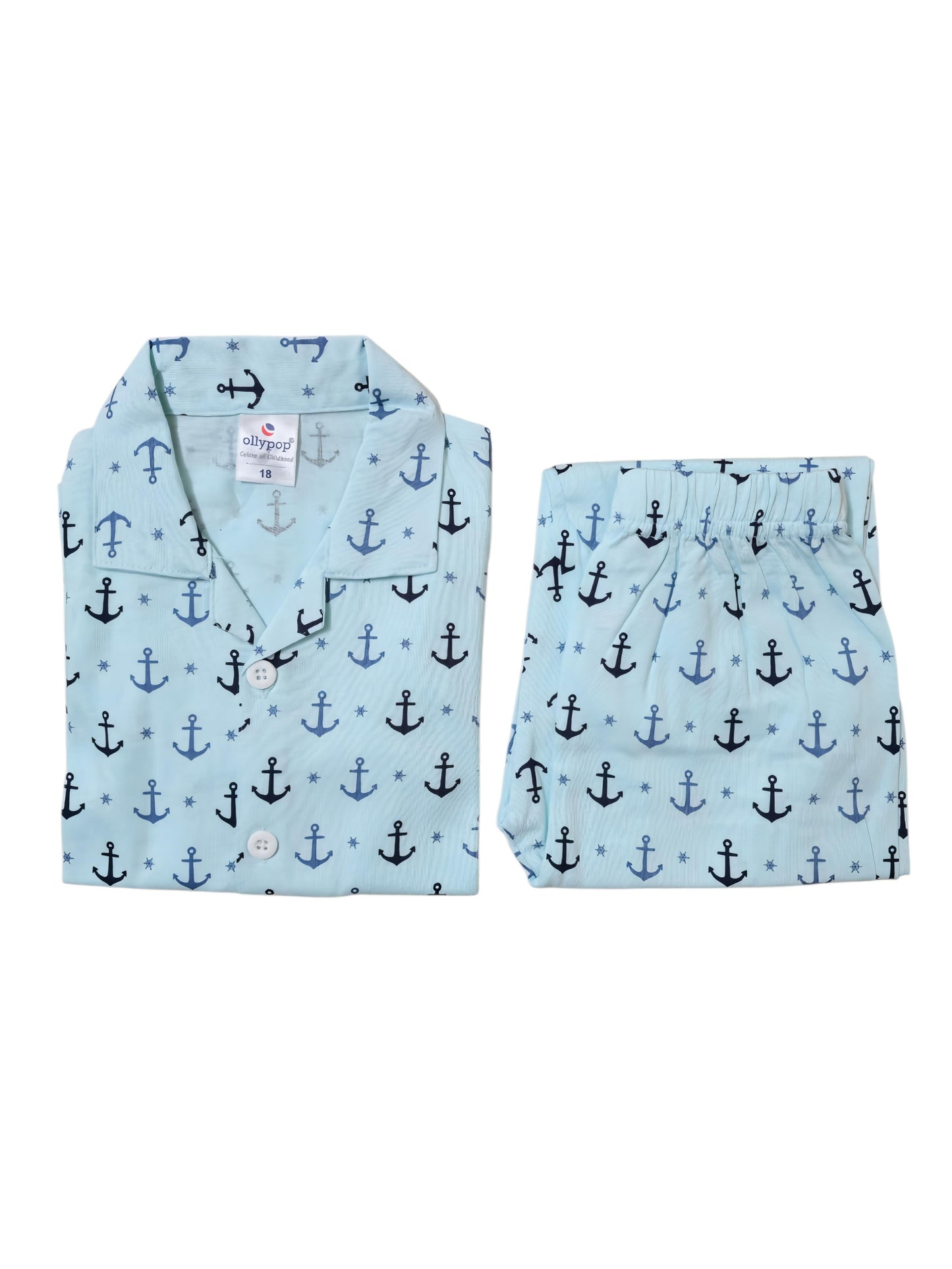Boutique Girls Boys Pajamas Set Collared Long Sleeve Sleepwear