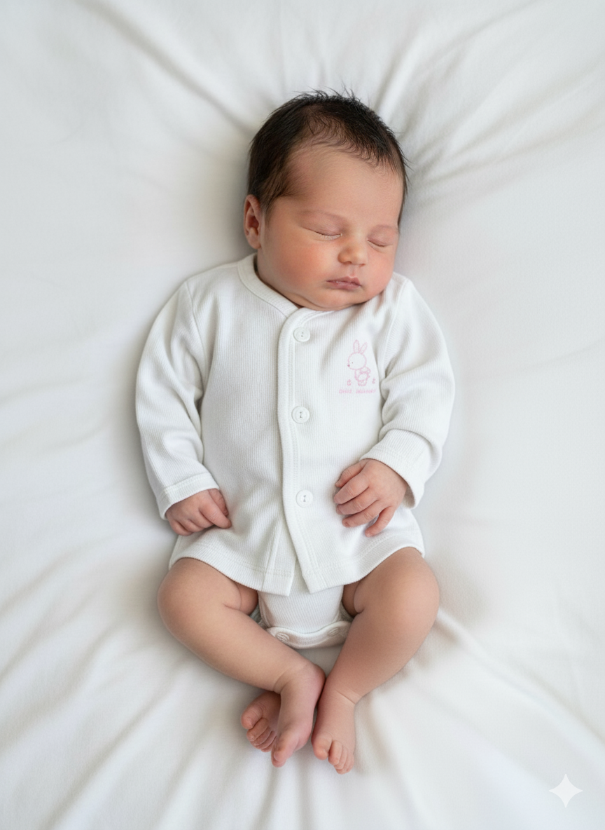 Baby Unisex Front Open Full Sleeves 100% Cotton T-Shirt ( 3 Pairs )