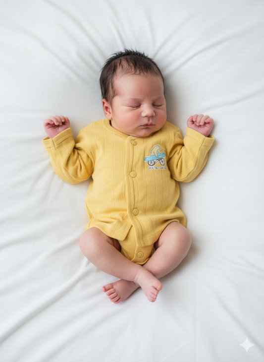 Baby Unisex Front Open Full Sleeves 100% Cotton T-Shirt ( 3 Pairs )