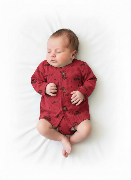 Baby Unisex Front Open Full Sleeves 100% Cotton T-Shirt ( 3 Pairs )