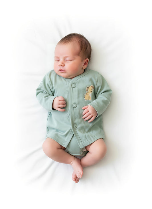 Baby Unisex Front Open Full Sleeves 100% Cotton T-Shirt ( 3 Pairs )